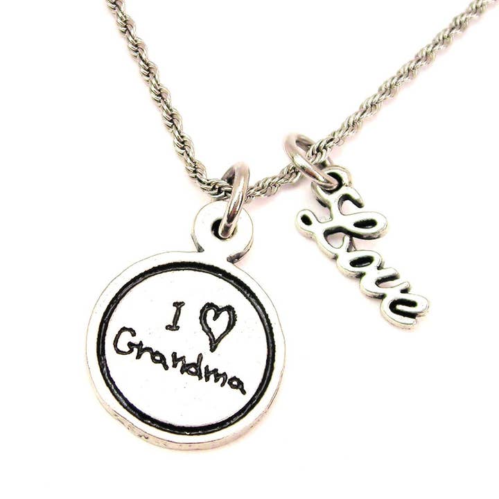 Ik hou van oma kind handschrift 20 „touw ketting familie voor wholesale door Chubby Chico Charms