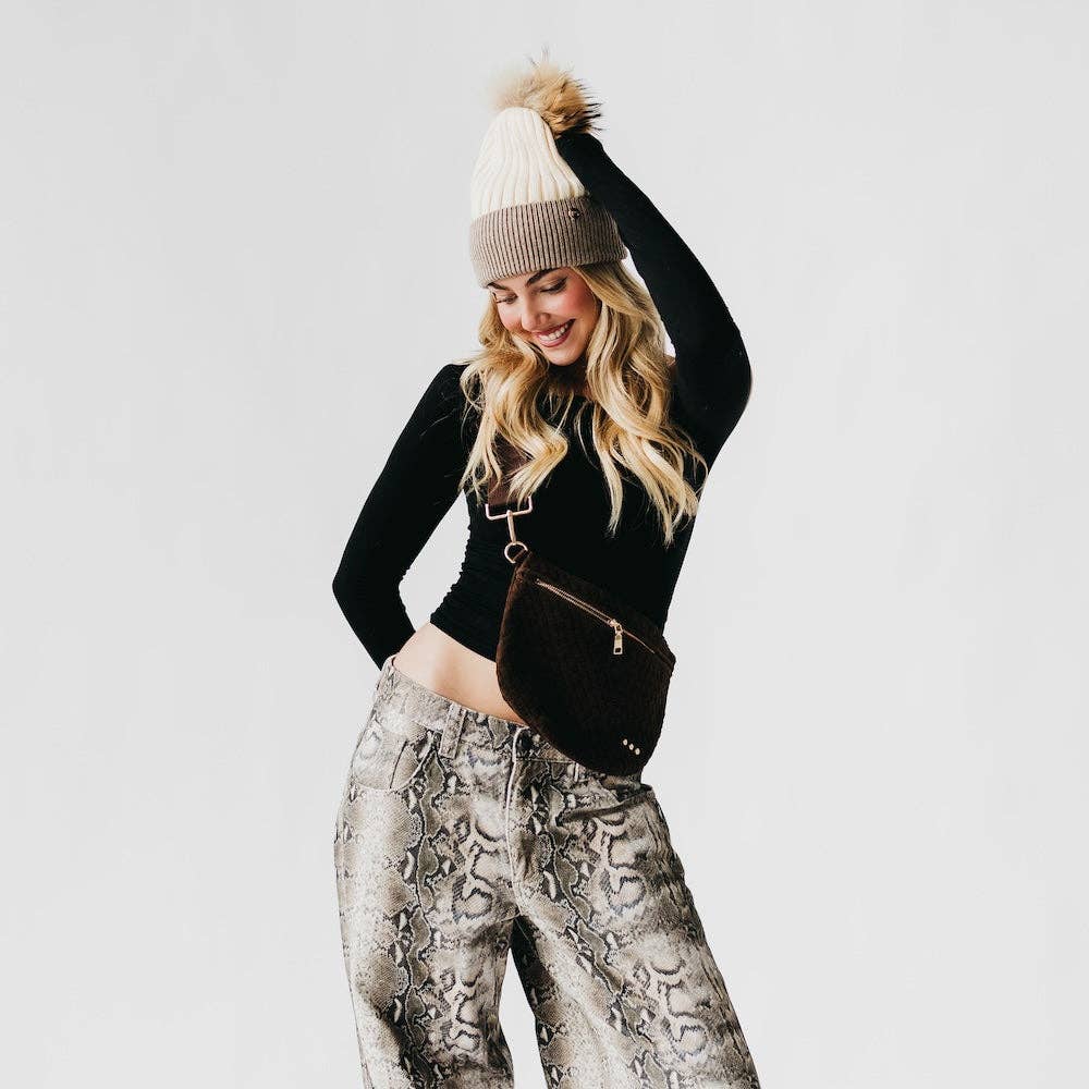 Pretty Simple - Wholesale Belt bag – Women’s - Suede Westlyn Woven Bum Bag10