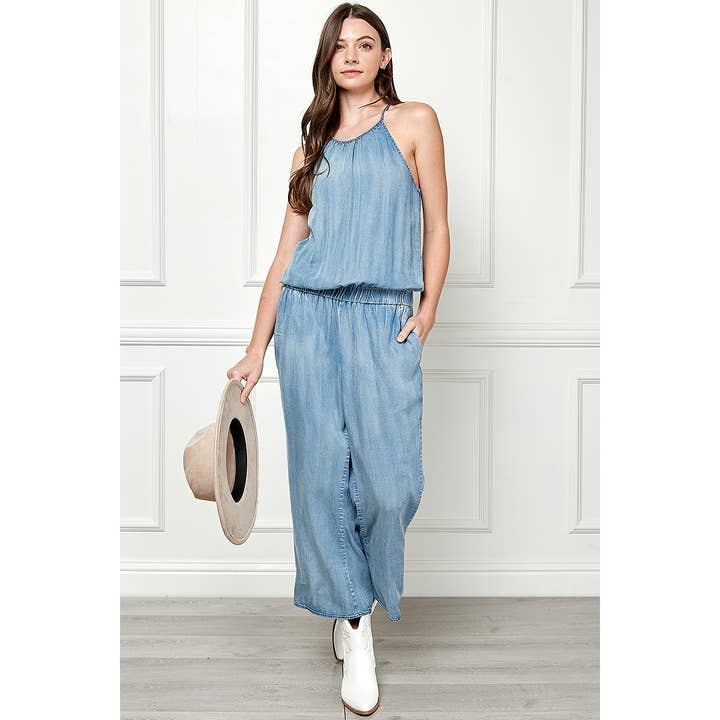 Ärmlös Beskuren Tencel Jumpsuit för wholesale av Veveret