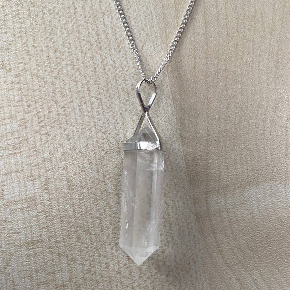 VIE - Venta al por mayor Collares con colgantes/abalorios - Colgante tipo lápiz de doble punta, cadena de plata14