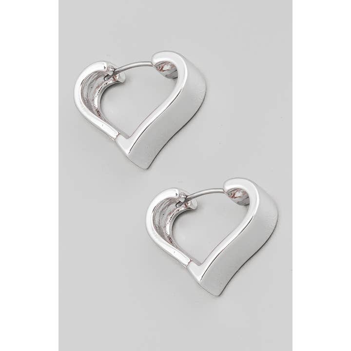 The Looks by Fame Accessories – wholesale Hoop earrings – Mini Heart Latch Hoop Earrings2