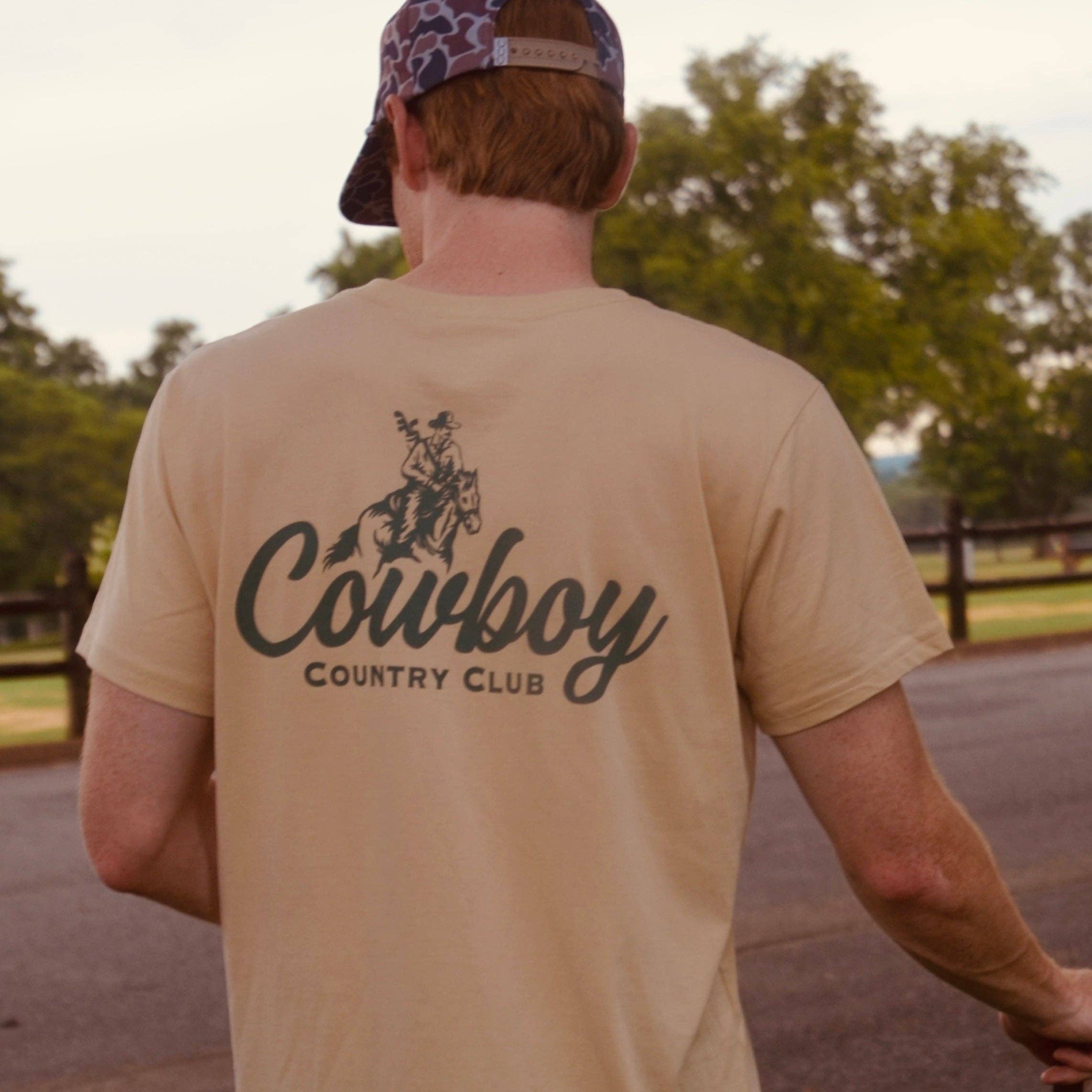 Cowboy Country Club - Wholesale Screen Printed T-Shirt - Men's - Cursive Club Graphic T-Shirt3