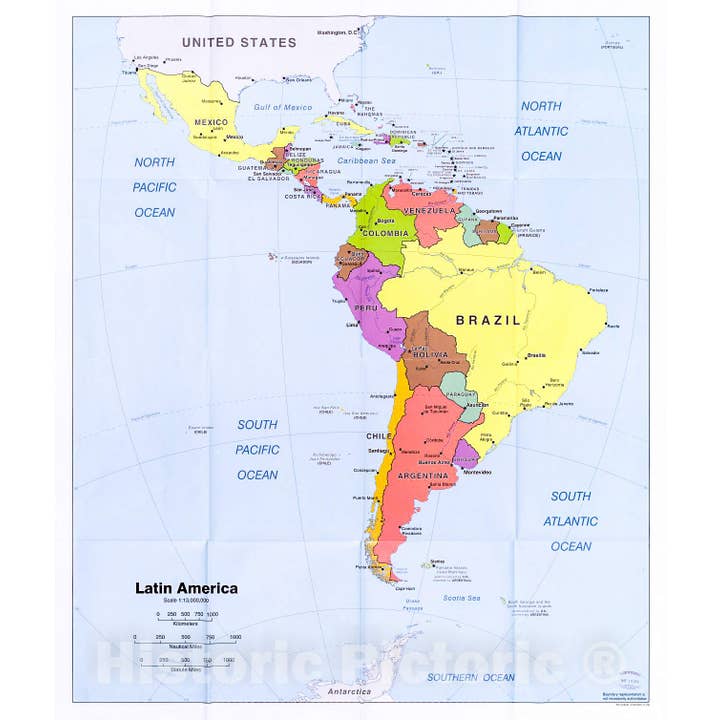 Mapa histórico de 2006 - América Latina. para venta al por mayor de Historic Pictoric