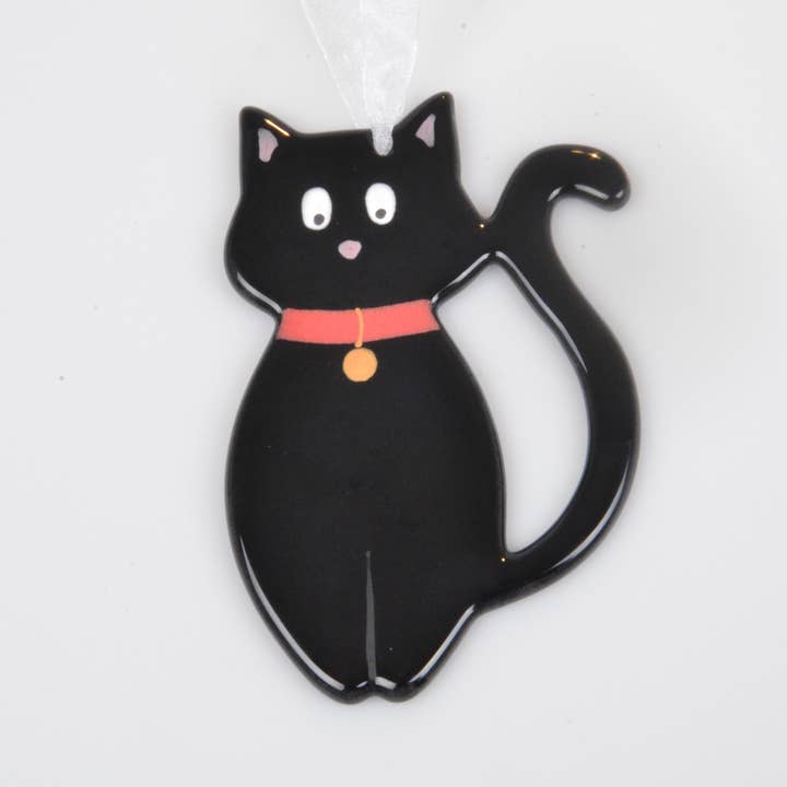 Pam Peters Designs – wholesale Ornament – Handmade Fused Glass Cat Hanging Decorations