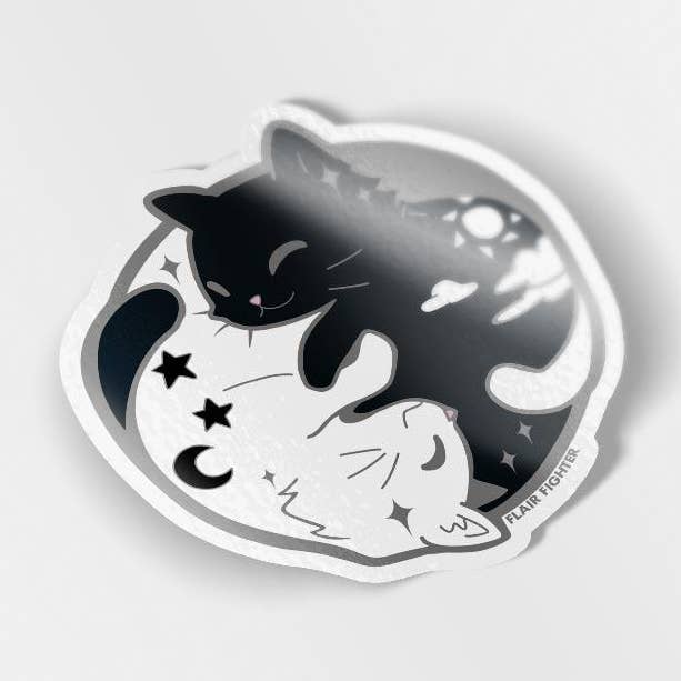 Day & Night Cats Vinyl klistermärke, fars dag gåva, katt mamma för wholesale av Flair Fighter