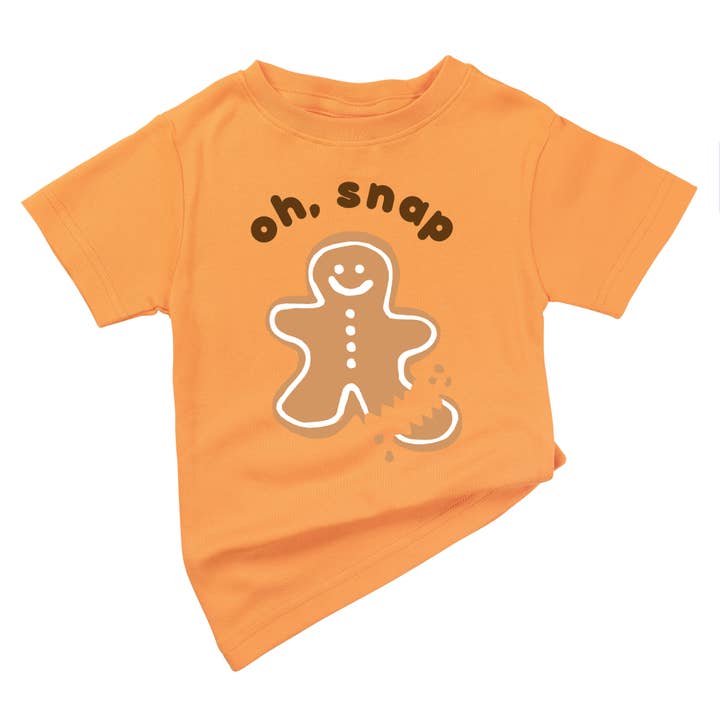 Spunky Stork - Wholesale Screen Printed T-Shirt - Kids - Oh Snap Gingerbread Man Funny Christmas Baby Toddler Top5