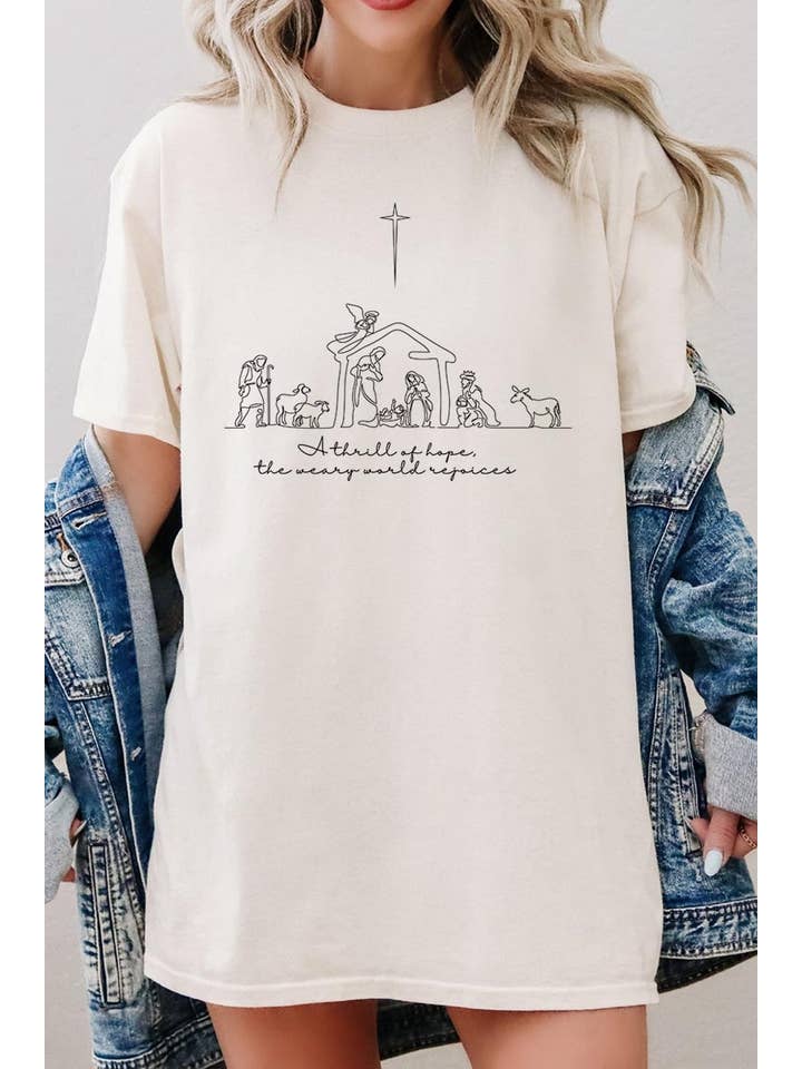 COLORBEAR - Wholesale T-Shirt (Graphic) - Unisex - A Thrill of Hope Nativity Graphic Heavyweight Tee