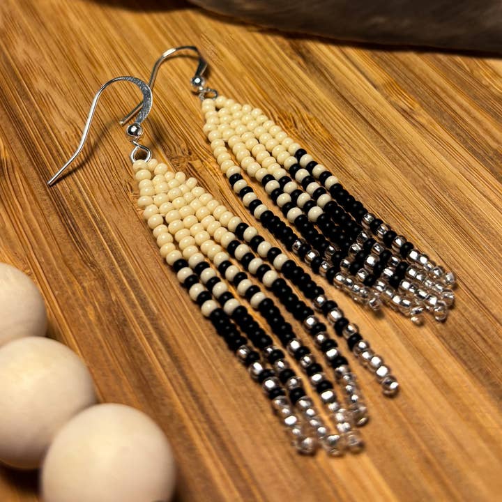 Sunshine + Rivers - Hand-Beaded Earrings for wholesale by Eagle Woman Prints