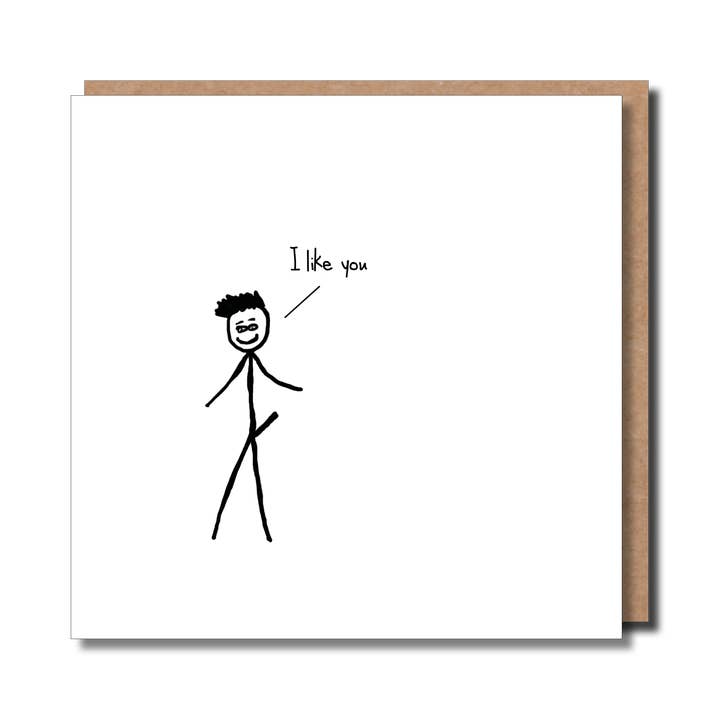 Divertida tarjeta de amor con texto «Me gustas» para venta al por mayor de The Buddy Fernandez Card Company