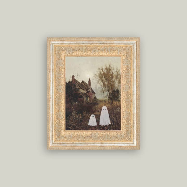 Petal Lane Home - Wholesale Wall Art Set - Two Ghosts in Autumn Framed Antique Art