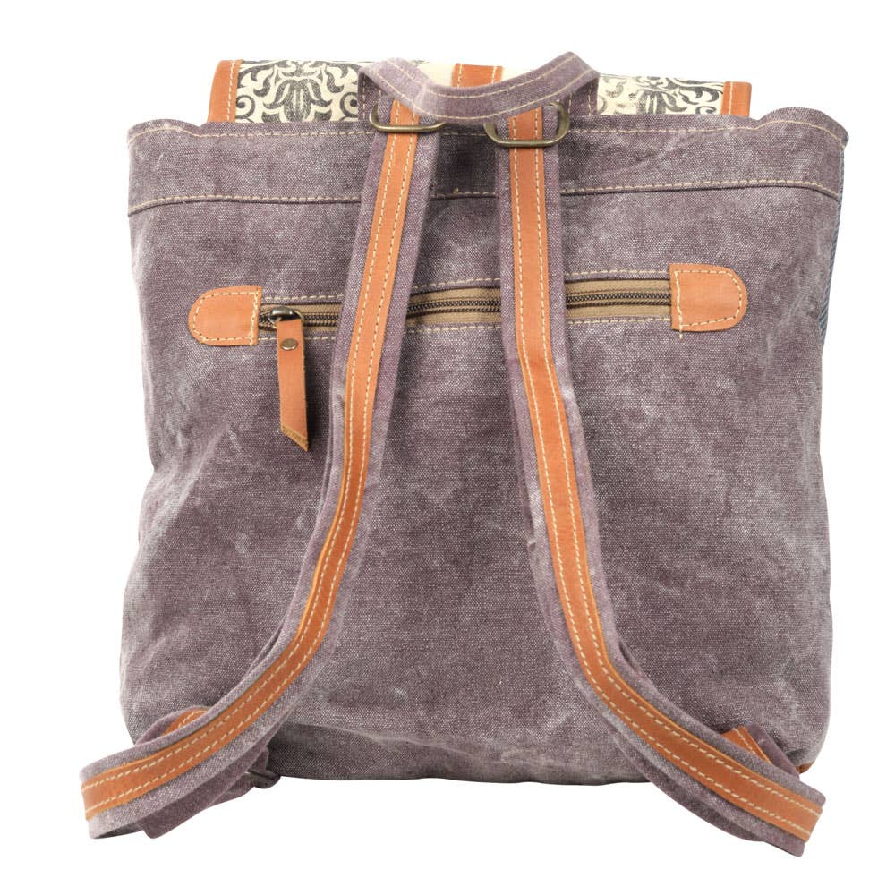 Benjamin International - Wholesale Backpack - Women's - Mixed Fabric Canvas Print Backpack1