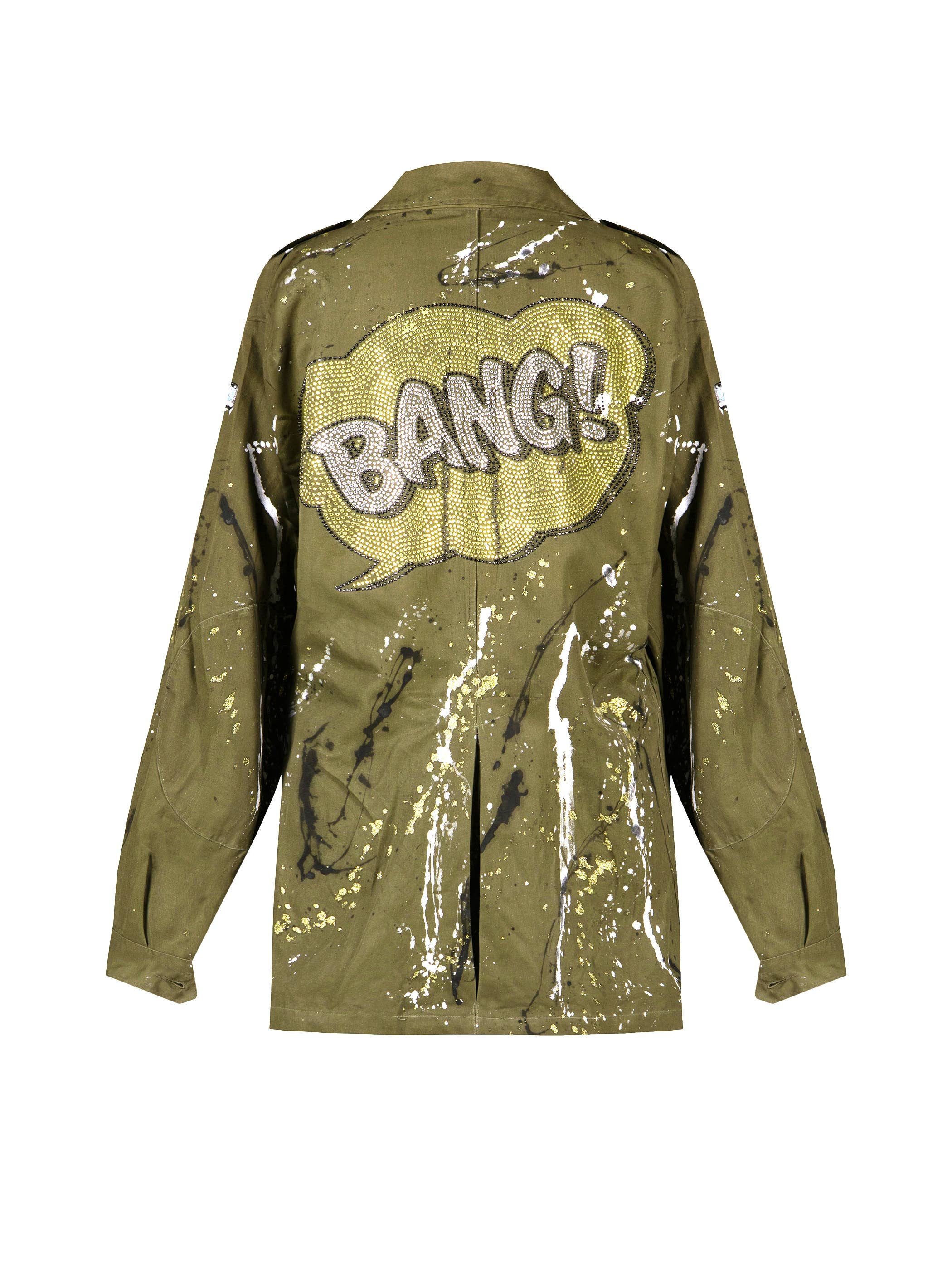 apiedinudinelparco - Wholesale Jacket - Women's - UP-CYCLED MILITARY JACKET GLITTER PATCH STREET ART LUX STYLE13