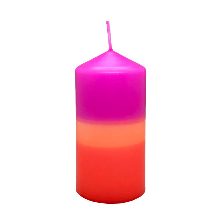 Stumpstearinljus M neonröd & neonorange & neonrosa för wholesale av DIPDIP candles