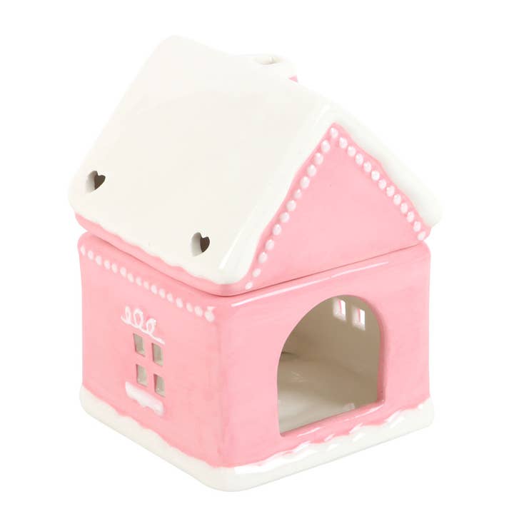Something Different Wholesale - Wholesale Oil Warmer - Pink Gingerbread House Christmas Oil Burner4
