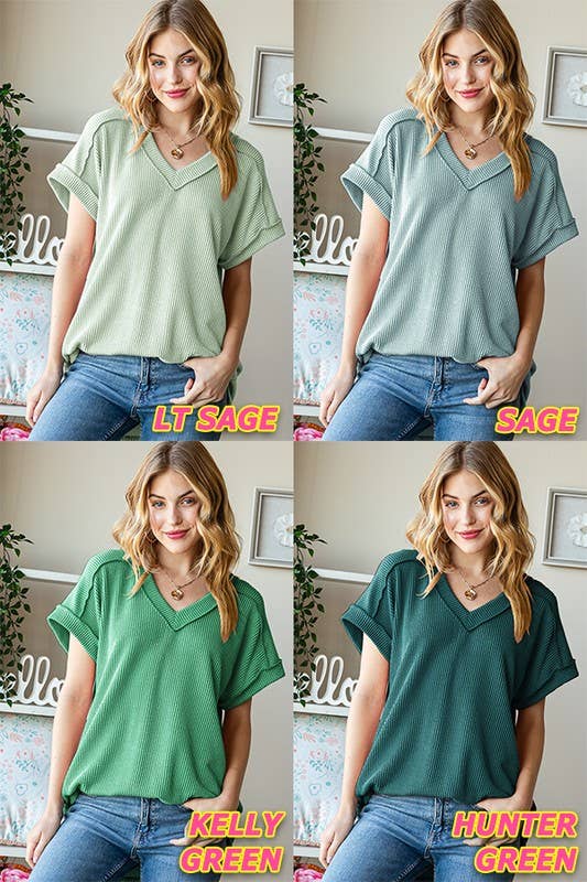 HEIMISH - Wholesale Tunic - Women's - ET7484-10 SOLID URBAN RIBBED TOP13