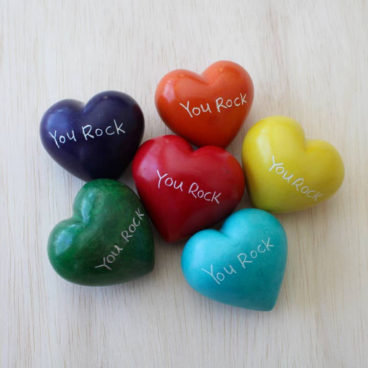 Venture Imports LLC - Wholesale Decorative Tabletop Object - You Rock Hearts Colorful