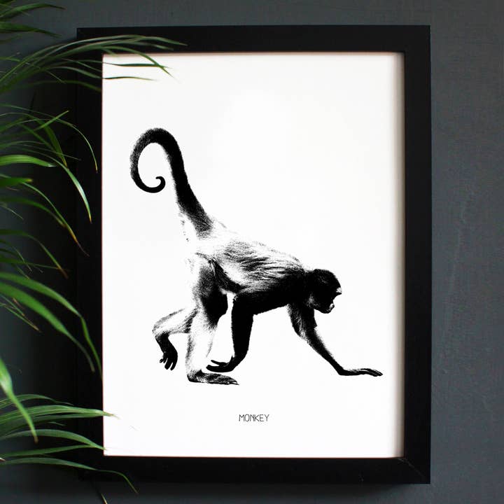 Monkey Engravings Art Print for wholesale by Cloud Cuckoo Design