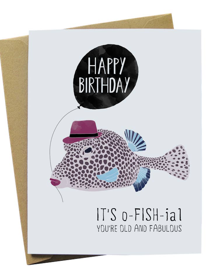 Birthday Fish Card for wholesale by Paper Wolf Design