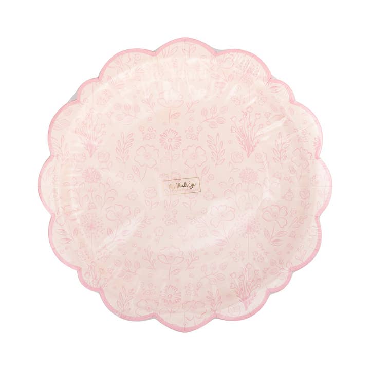 My Mind’s Eye - Wholesale Disposable Plate - PEM1141 - Pembroke Pink Floral 10" Plate7