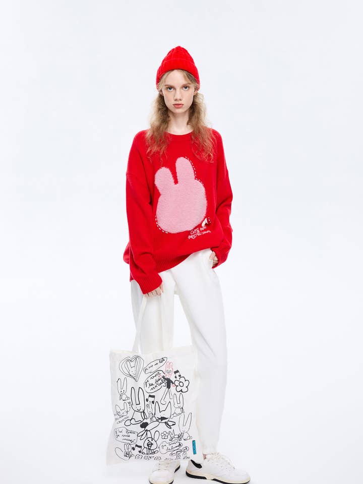 Échantillon de pull en cachemire surdimensionné mignon et mystérieux pour la vente par Urlazh