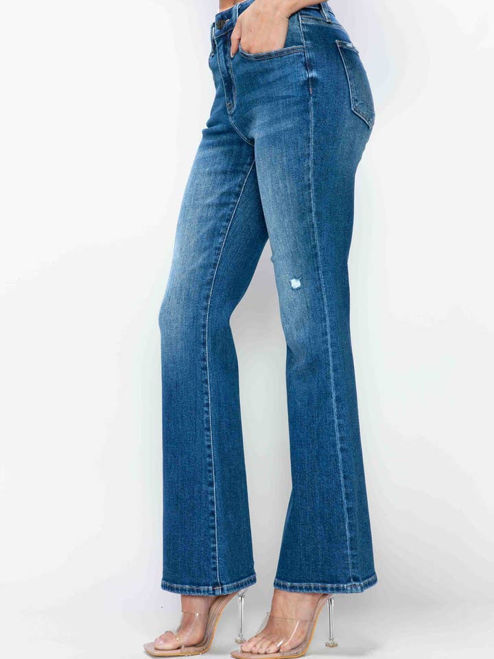 Medium Blue HIGH RISE BOOT CUT LEG #BT5022 for wholesale on Faire6