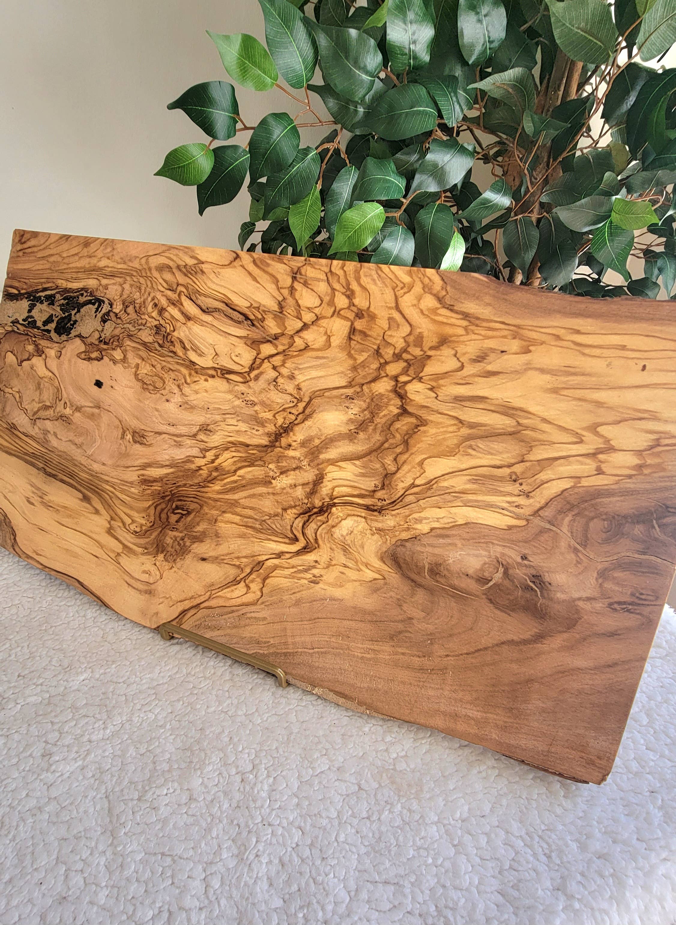 Karmic Creations - Wholesale Cheese Board - Large 18" x 0.8" Live Edge Olive Wood Cheeseboard3