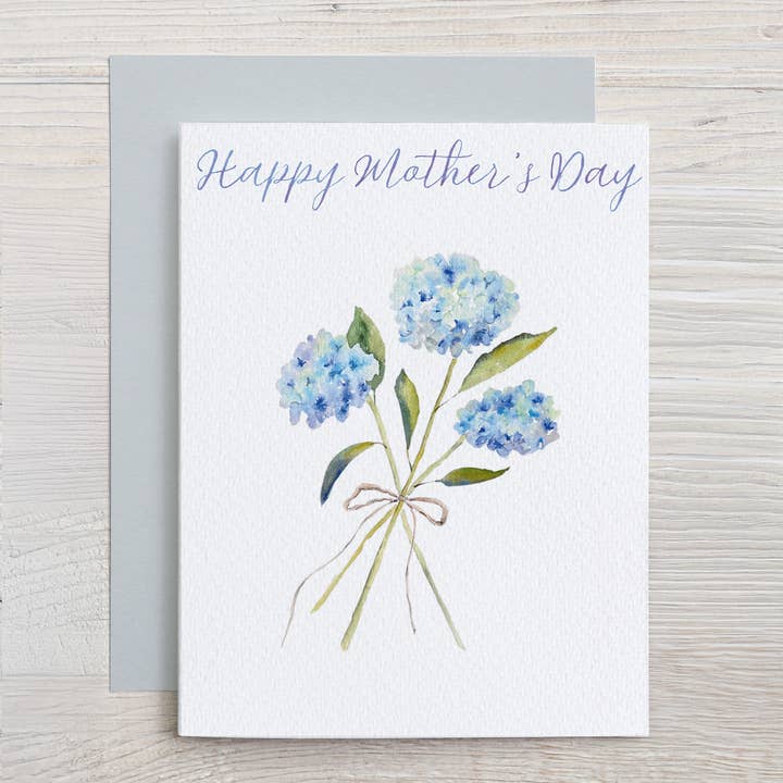 Watercolor Mother's Day Card: Hydrangea Bouquet for wholesale by Waterline Studio