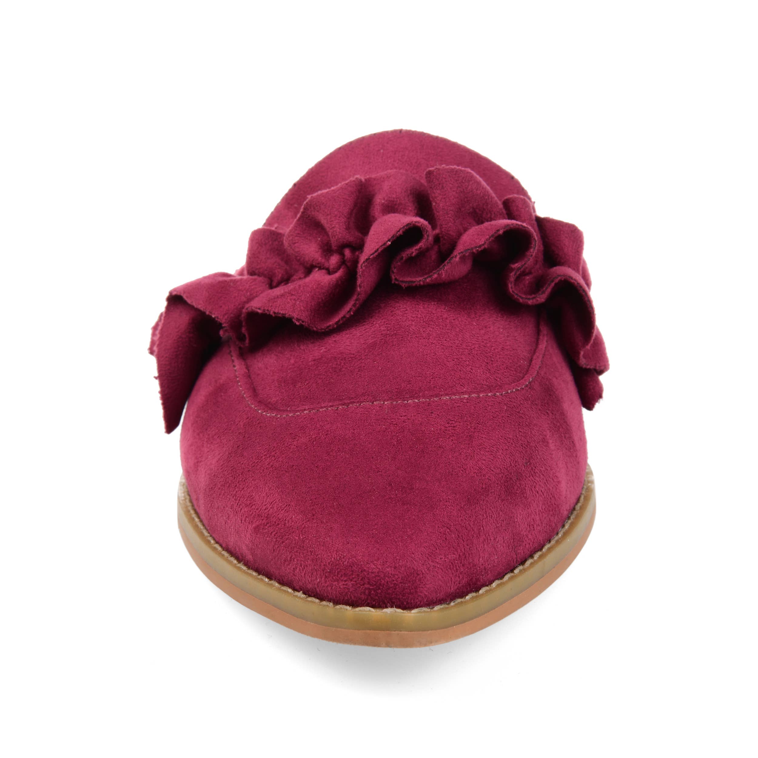 Journee - Wholesale Mules - Women's - Kessie Ruffled Mule Flats In Faux Suede5