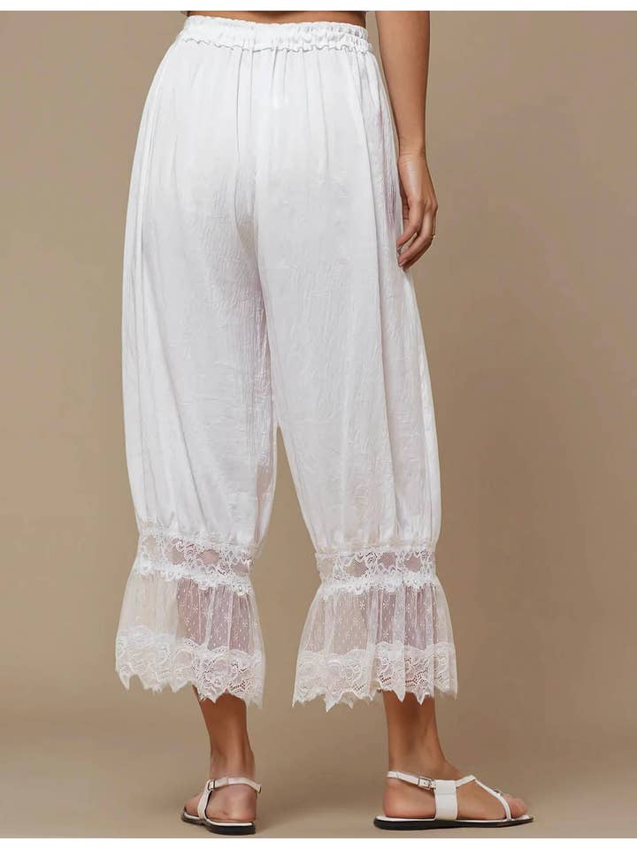 Sweetkama - Wholesale Pants - Women's - Ladies V-Neck Lace String Tie Pants SKP51298