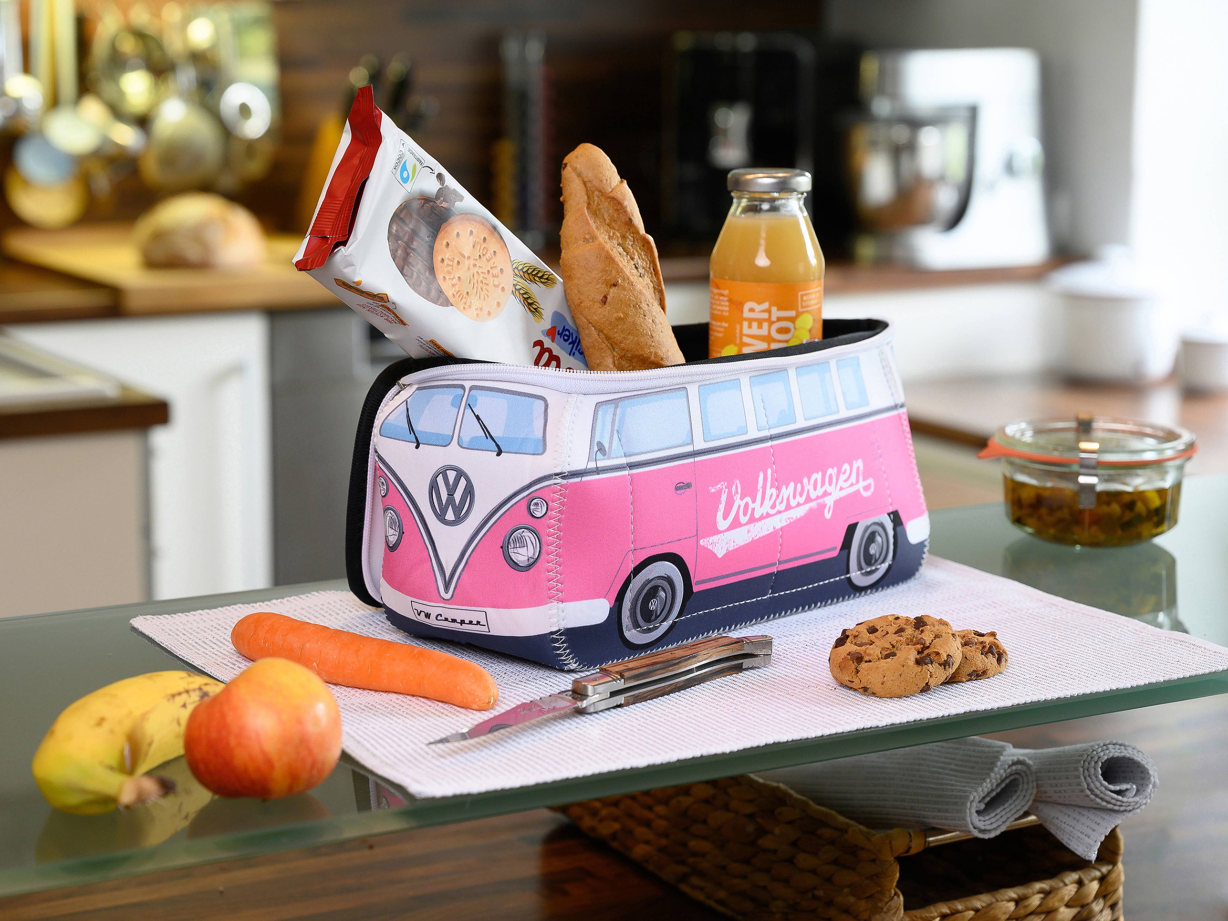 VW Collection by BRISA - Wholesale Toiletry Bag - Women's - VW Bus Travel Office Outdoor Toiletry Bag Case – Pink(L)5