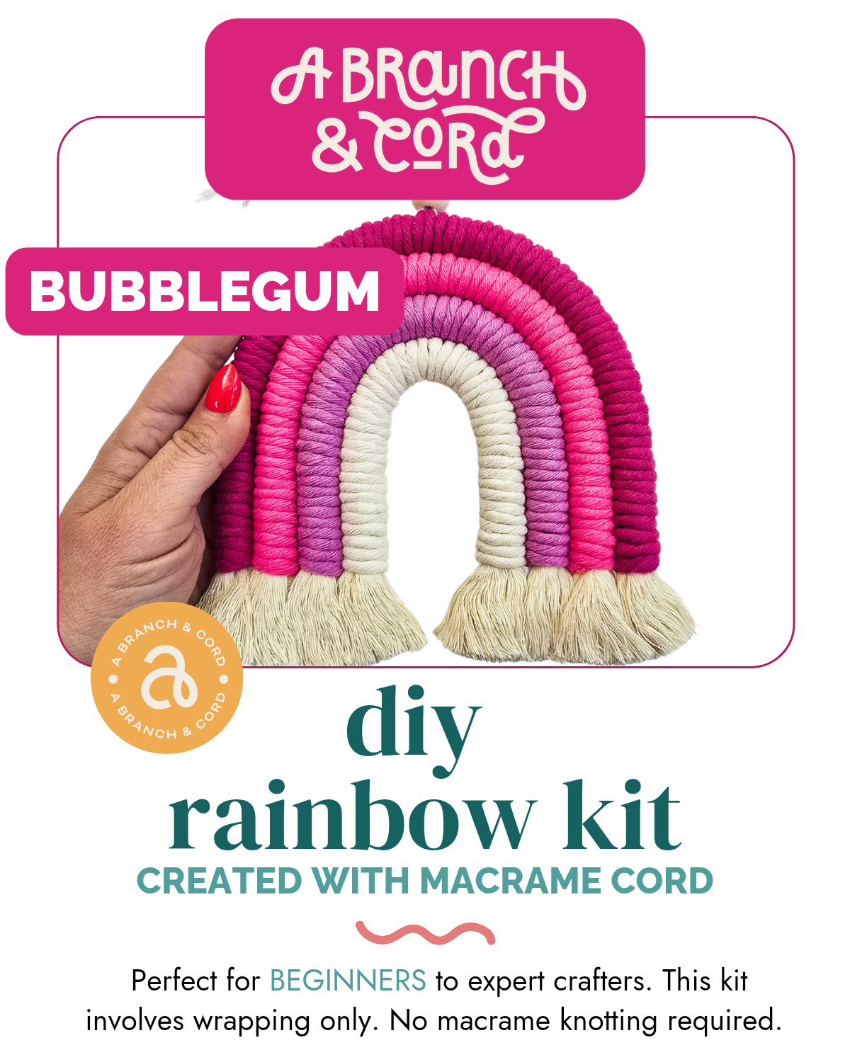 A Branch & Cord - Wholesale DIY Craft Kit - DIY Macrame Rainbow Kit – Fun, Giftable Craft for All Ages7