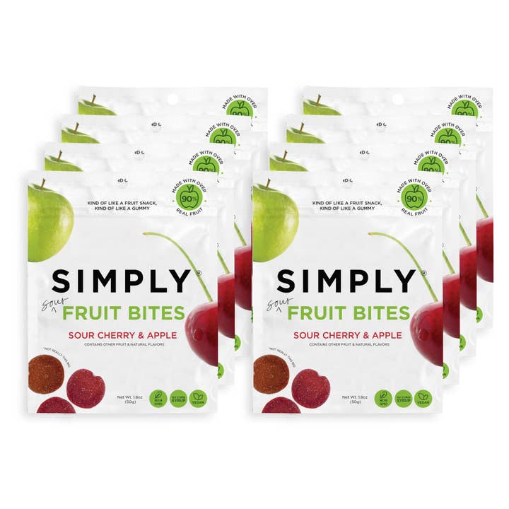 Simply Gum - Wholesale Fruit Snacks - Fruit Bites - Sour Cherry & Apple (1.8 oz Bags) 4