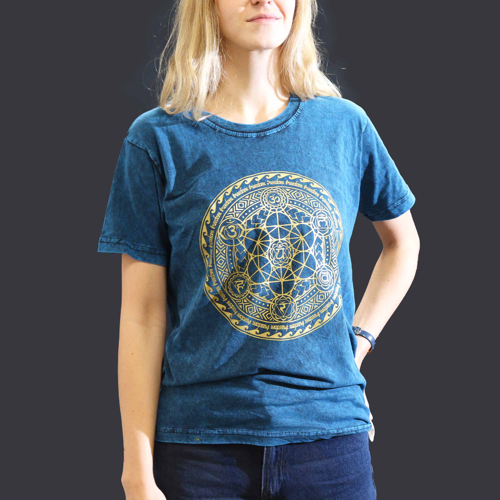 AWGifts Europe - Wholesale Screen Printed T-Shirt - Women's - Wholesale Stonewashed Nomad Sari T-Shirts24