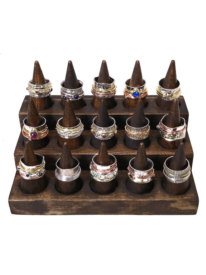 $15,00 stk. x 15 stk. Spinner Ring Assortment - Størrelser 6,7,8 for engroshandel hos Zoey Simmons