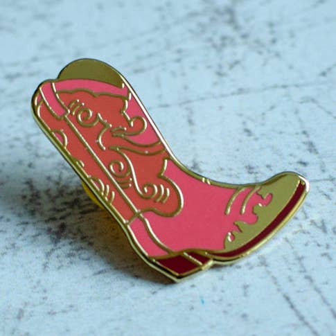Bota Cowboy Rosa Pin Esmalte por atacado de Rock And Rose Motel