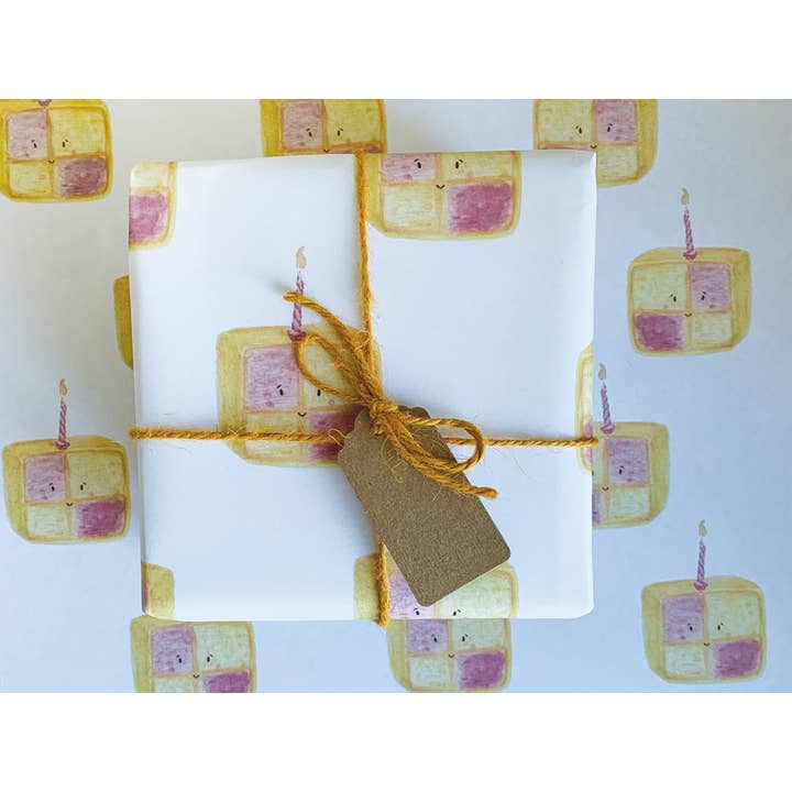 Western Sketch - Wholesale Flat Wrap - WS258 Battenberg Cake Gift Wrap | FSC Paper