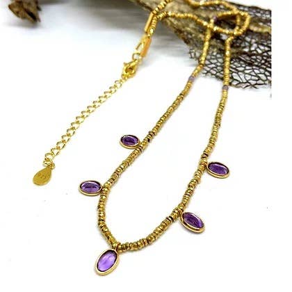 Dil Amethyst necklace for wholesale by Les Hippies