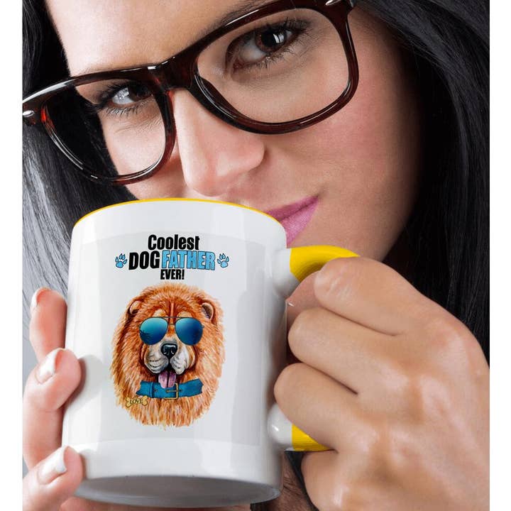 3dRose - Wholesale Coffee Mug - 3dRose, Chow Chow Dog in Cool Sunglasses for the DOGfather on Fathers Day, Mug1