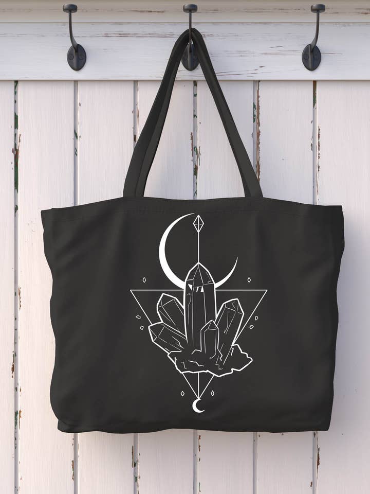 Crystal Grid Crescent Moon Tragetasche, Shopping, New Age für den Großhandel von Gesshoku