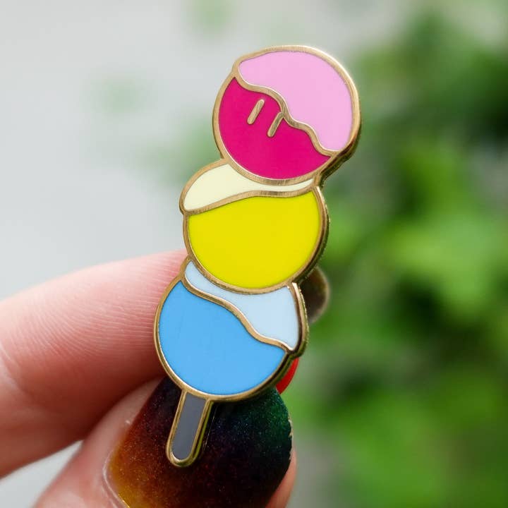 Stolz Dango Emaille-Pin – Pansexuell für den Großhandel von Kabujiro