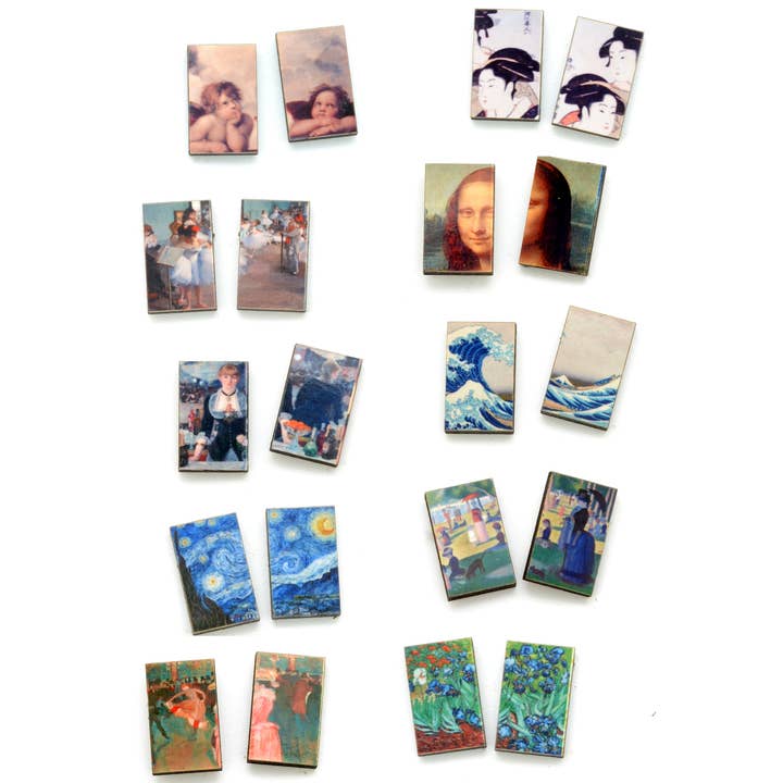 Famous Painting Stud Earrings - Ships Assorted for wholesale by Dunitz & Company