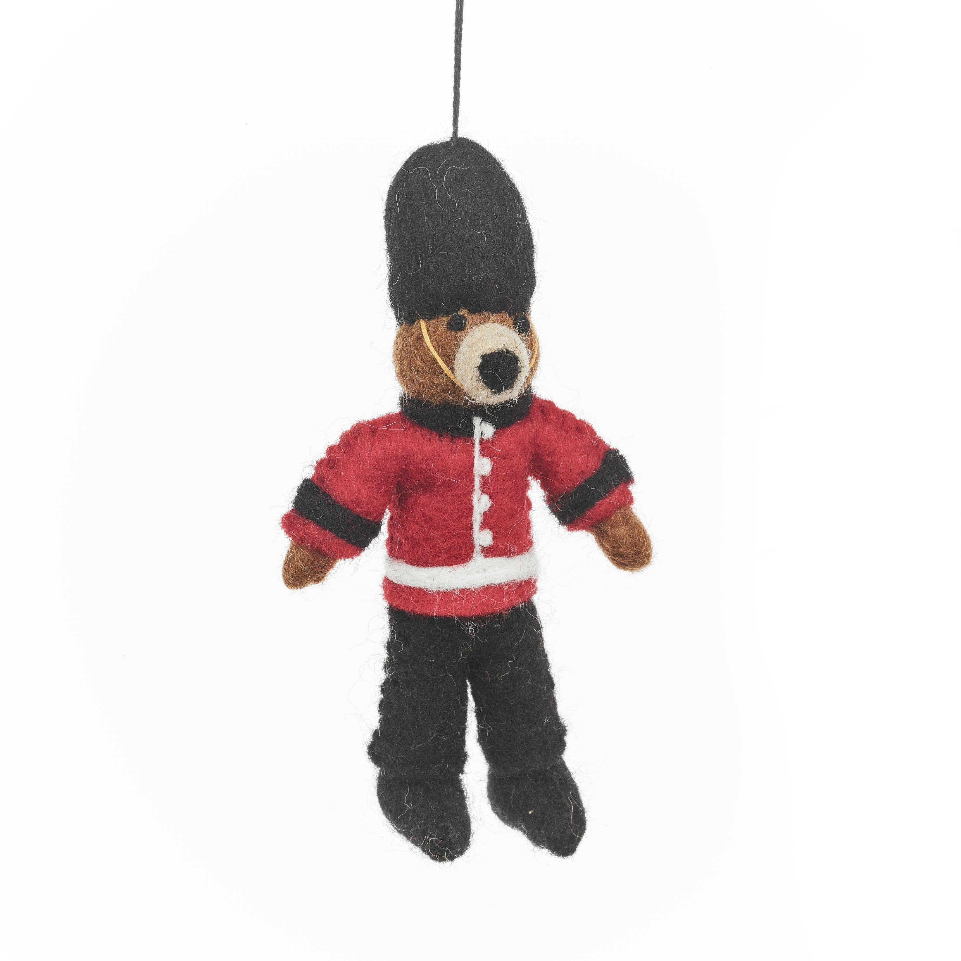 Felt So Good - Wholesale Ornament - Handmade Felt Beefeater Bear London Decoration1