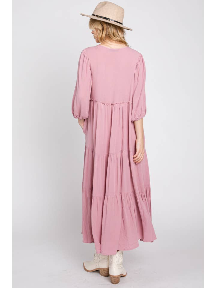 ELLEBORN – wholesale Klänning - Dam – Puff Sleeve Midi Klänning 3107D5