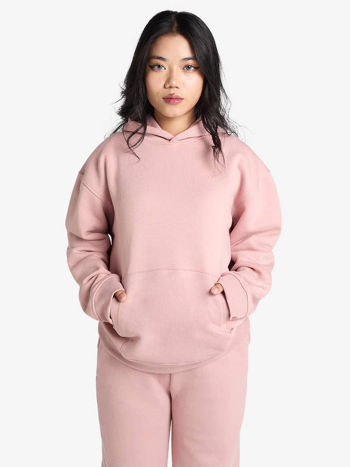 Premium Oversized Drop Shoulder Hoodie - Mauve Pink for wholesale by Strides Co