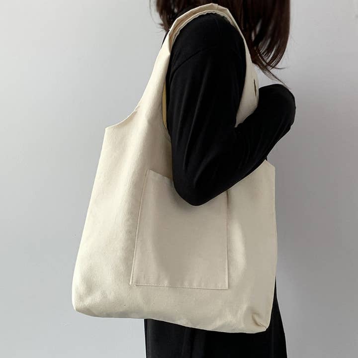 ACCITY - Wholesale Tote Bag - Women's - SOLID COLOR LITERARY BLANK HAND-PAINTED CANVASBAG_CWAB21315