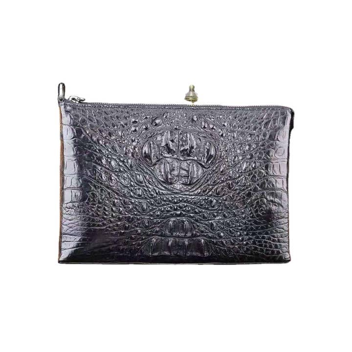 Crocodile Skin Leather Clutch Bag Wallet Men's for wholesale by DON JOHN BY VICTORIA CHARLES