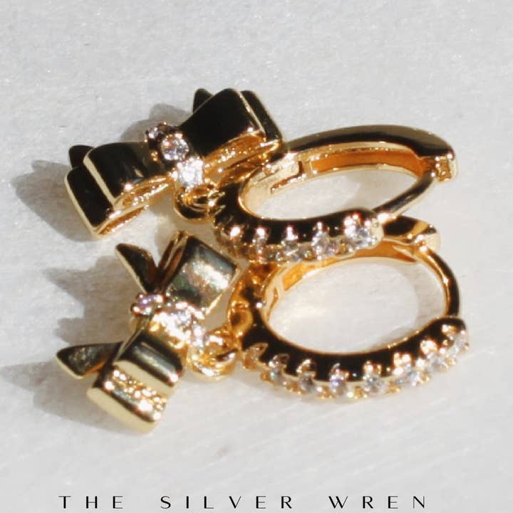 Aros con lazo dorado para venta al por mayor de The Silver Wren