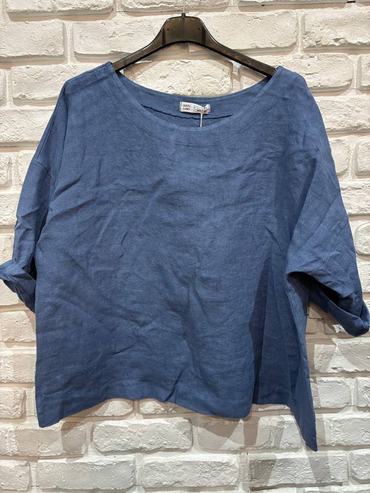 la maison des fibres naturelles - Vente Chemisier – femme - Top col rond en lin 659005 100% linen47