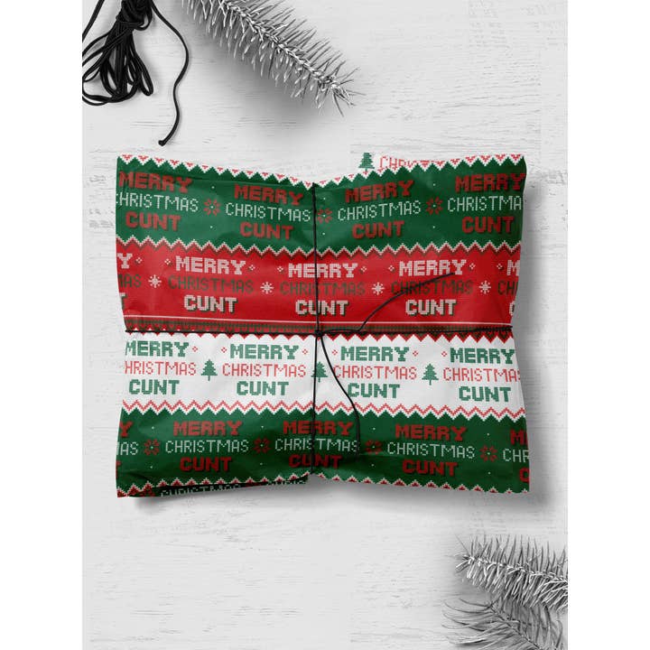 Brainbox Candy – papel de embrulho por atacado – Papel de embrulho de Natal rude - boceta** Pacote com 2 folhas dobradas**