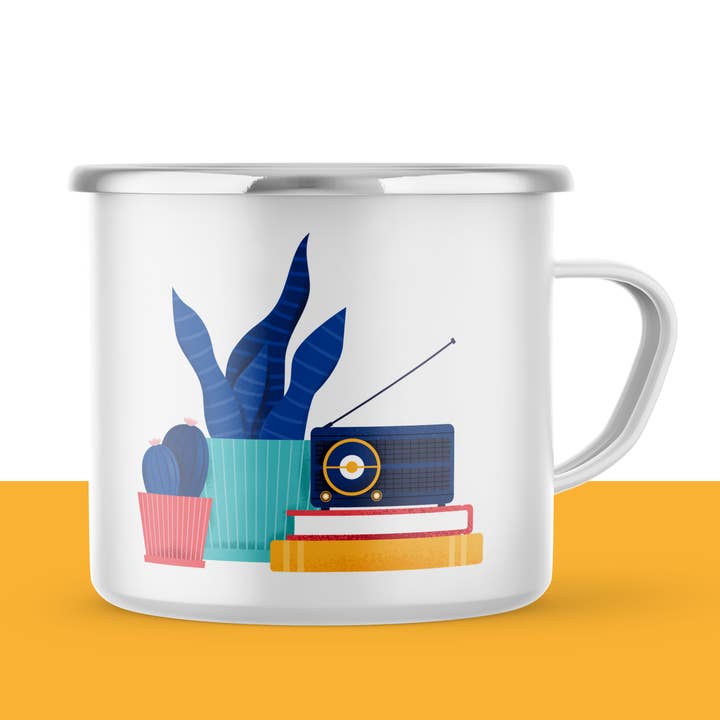 Enamel mug radio for wholesale by Studio Jubel